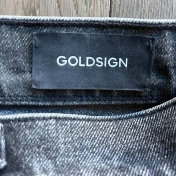 Goldsign High Rise Button Fly Jeans Size 26 Charcoal Straight Leg Anthropologie - Picture 3 of 11